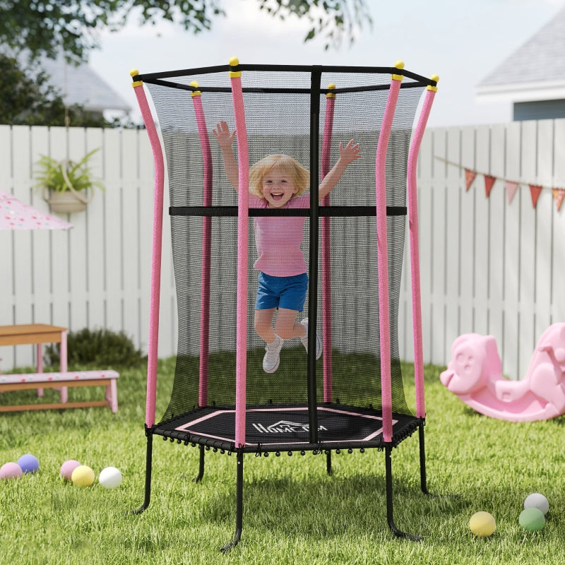 Kids Trampoline Mini Bouncer with Safety Net - Pink