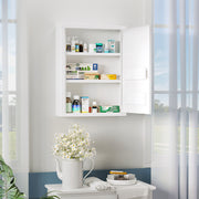 kleankin Medicine Cabinet Wall-Mounted Lockable Steel, White