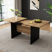 Extendable Dining Table 140/180x80cm Rectangular Wood Grain Minimalist Style Natural
