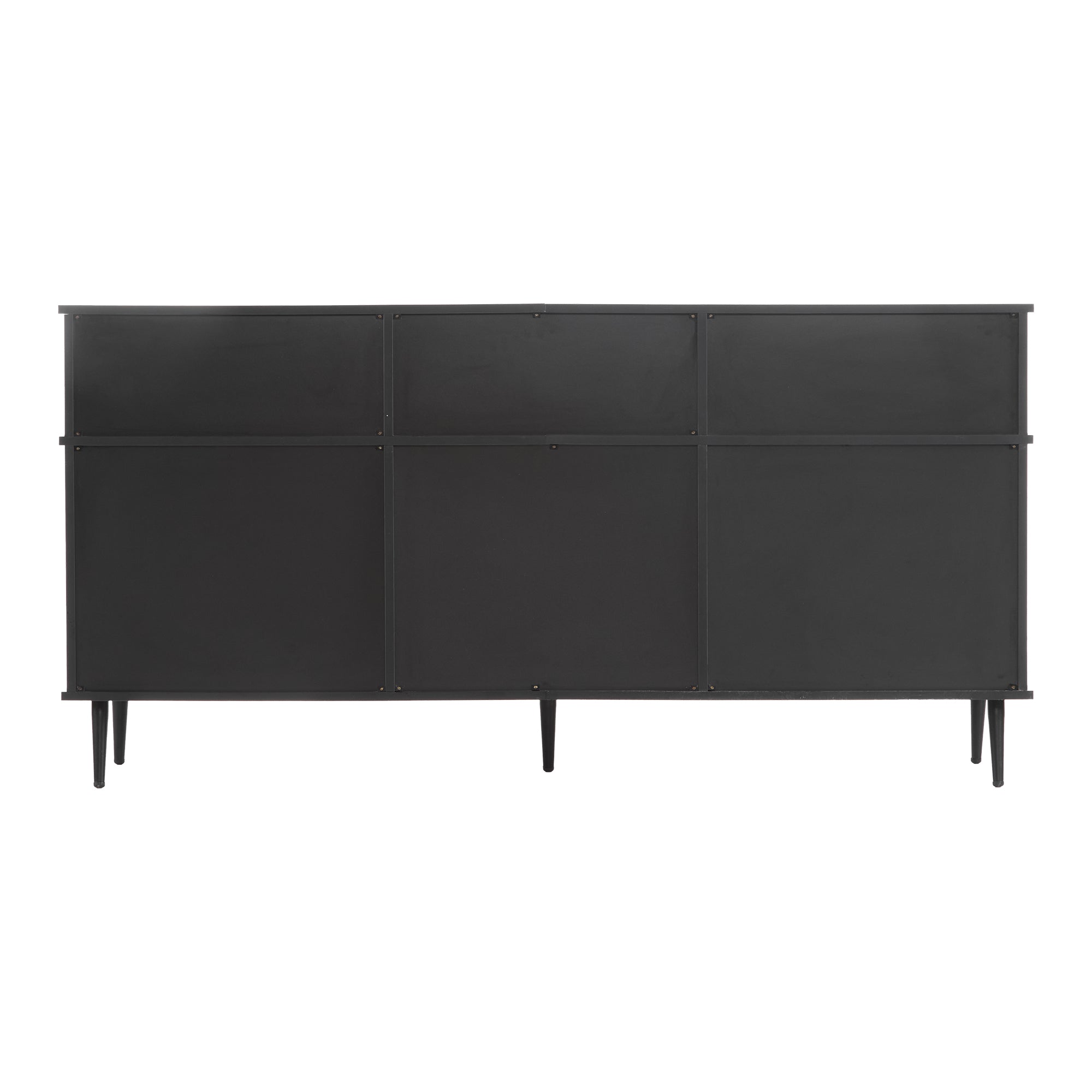 Chest of drawers with 4 sliding doors and 1 drawer, oak and black, 160W x 40D x 80H