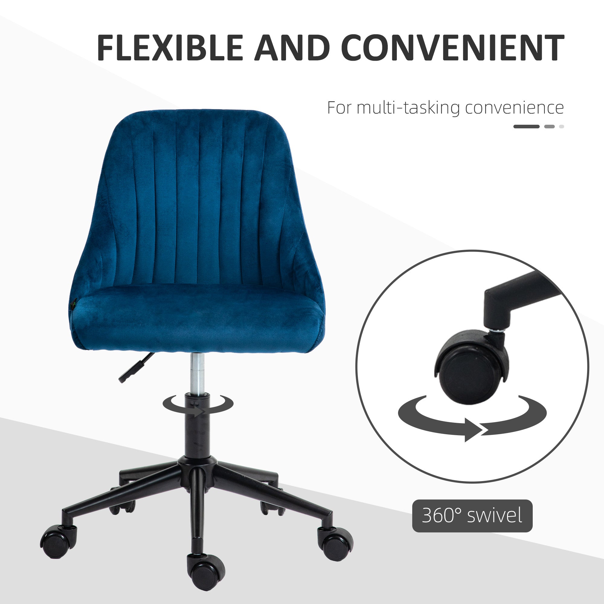 Office Chair Swivel Height Adjustable Ergonomic Desk Chair, Blue