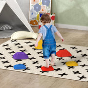 AIYAPLAY River Stones, 6 Piece Square Balancing Stackable Non Slip, Colorful