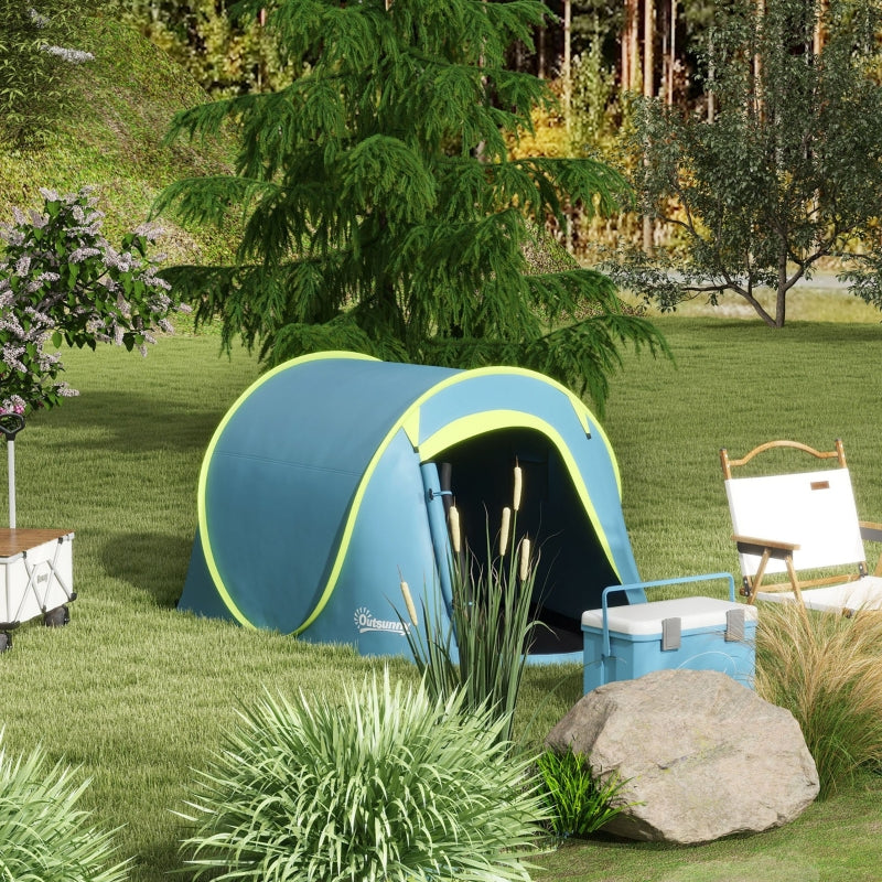 Two-Man Pop-Up Dome Tent Water-Resistant with Accessories Blue