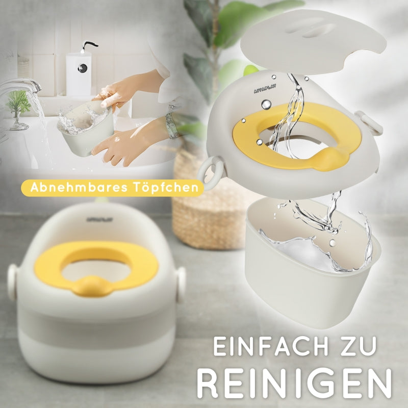 3-in-1 Children's Potty, Removable Seat Faux Leather Upholstery, Grey