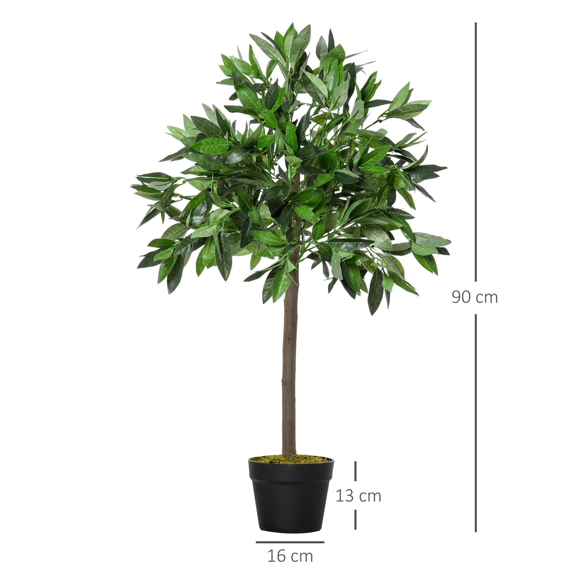 Artificial Bay Trees, Set of 2, 90 cm, Green