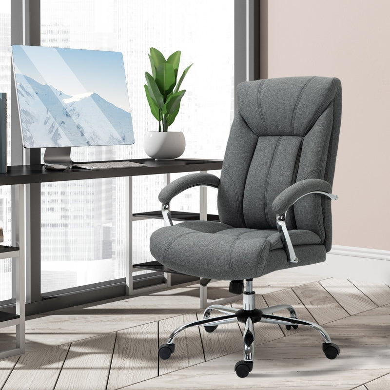 Vinsetto Office Chair, Rocking Function, Ergonomic, Swivel, Nylon Grey