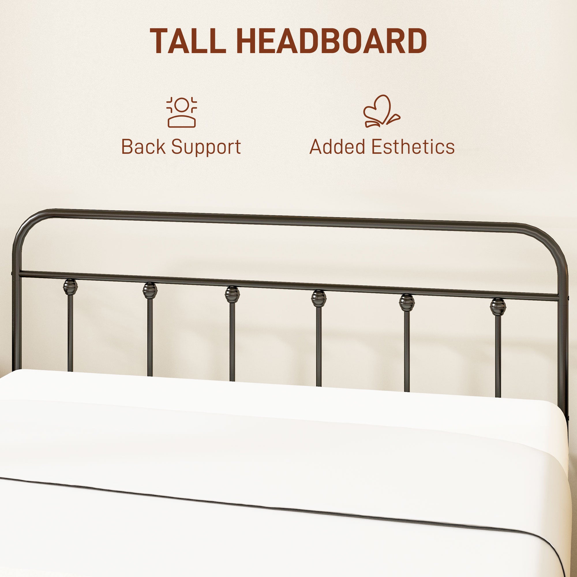 Double Bed Frame Minimalistic Metal Black