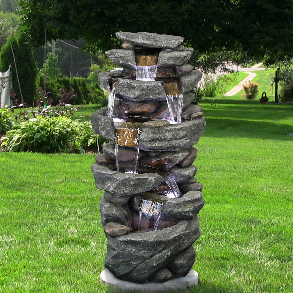 Fountain, 103 cm High with LED Lighting, Outdoor Use