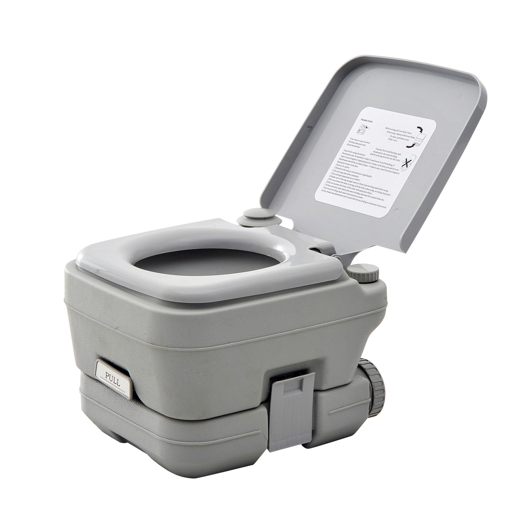 Camping Toilet Foldable Dry Composting 200kg Capacity, Grey