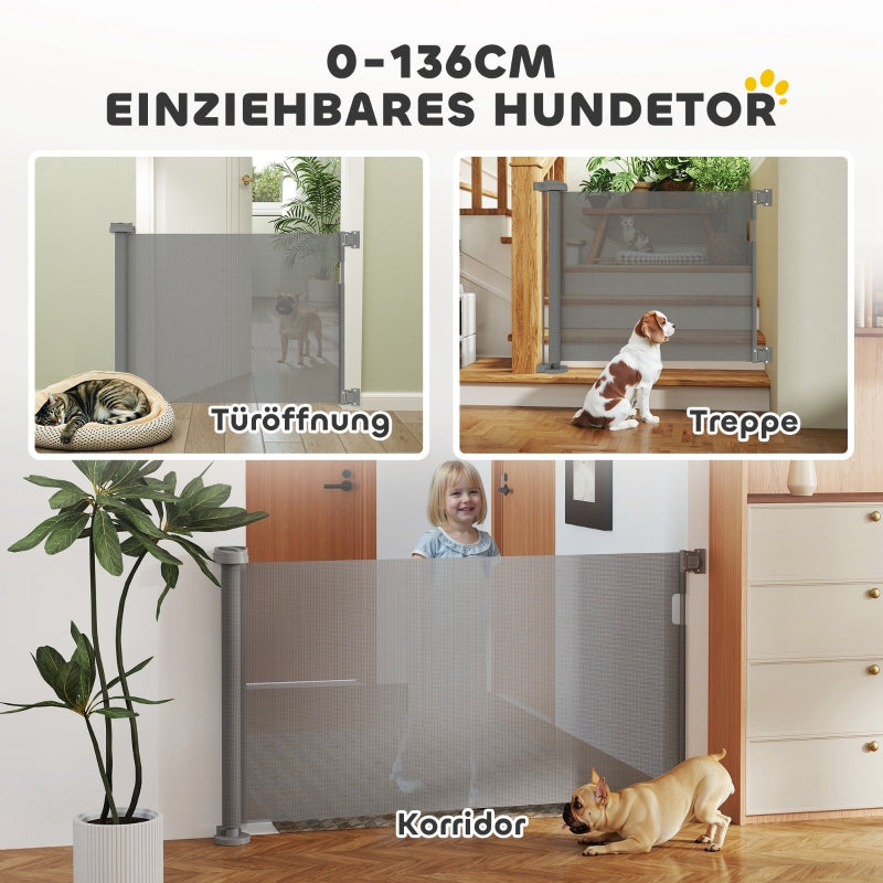 Stair Gate Extendable, 0-136cm, 87cm High, Grey