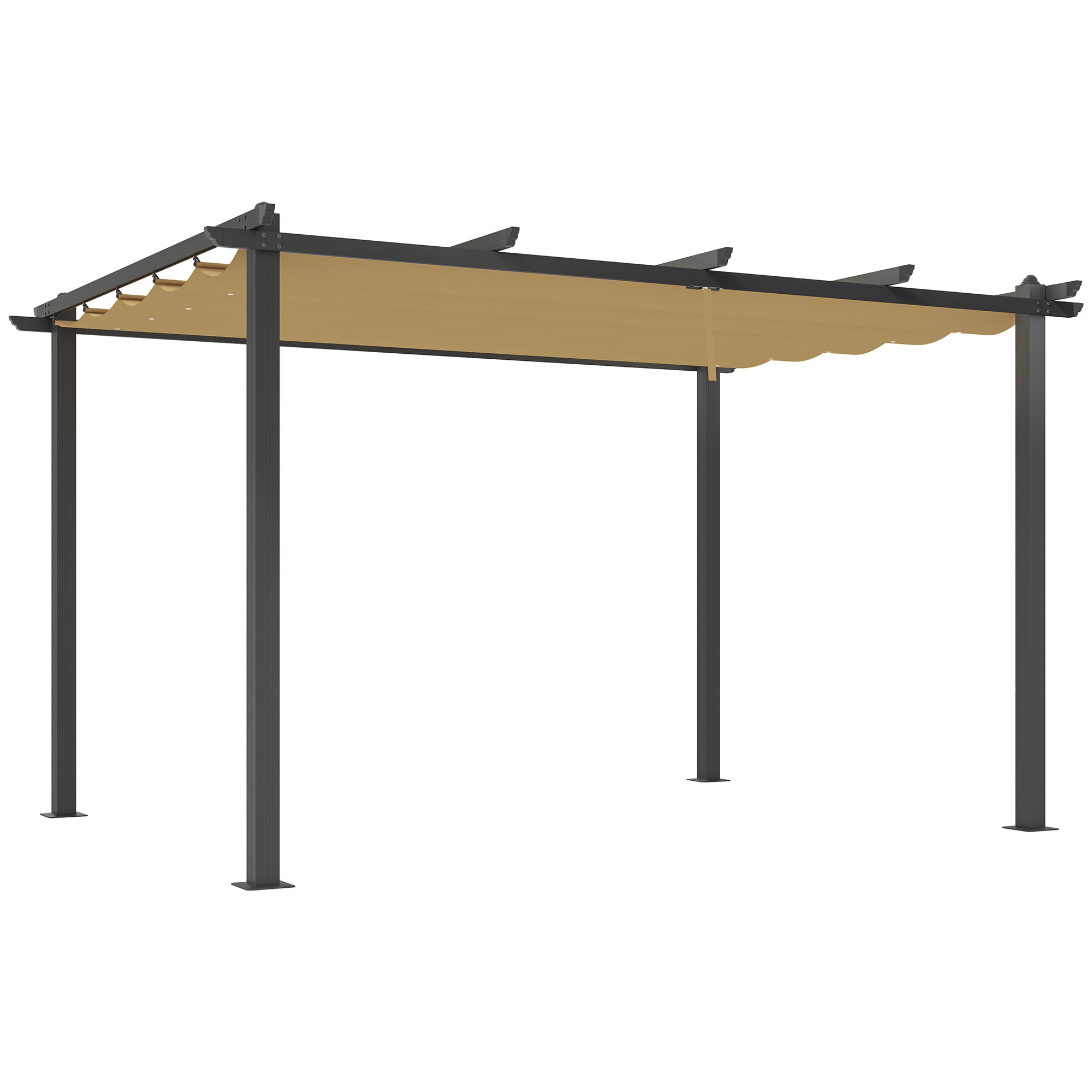 Aluminium Pergola 3x4m Retractable Roof Khaki
