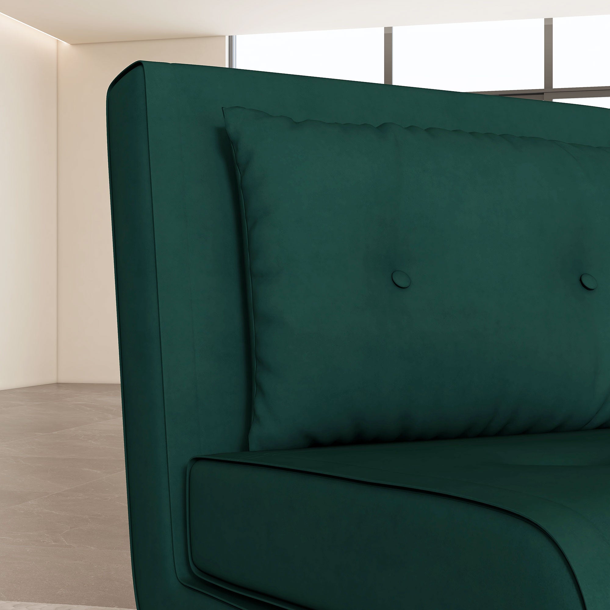 Sleeper Chair Folding Single Sofa Bed, Upholstered Velvet Look, Dark Green