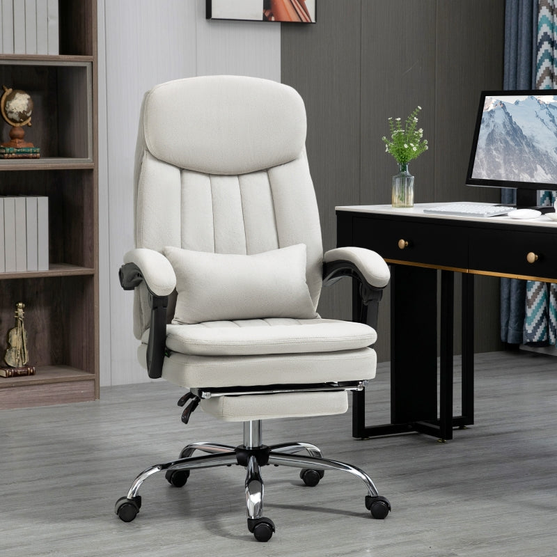Vinsetto Office Chair, Massage, Heating, Ergonomic, Cream White