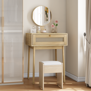 rattan dressing table with mirror compact suitable for small spaces