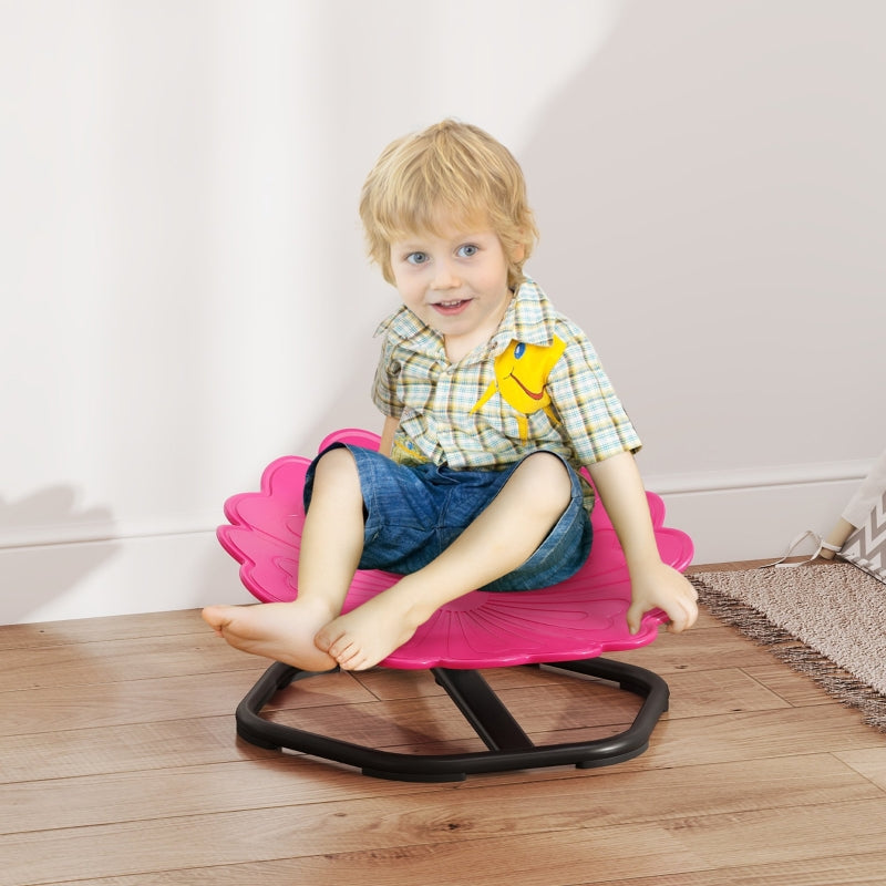Flower-Shaped Sensory Spinning Chair Non-Slip Base Balance/Coordination Pink