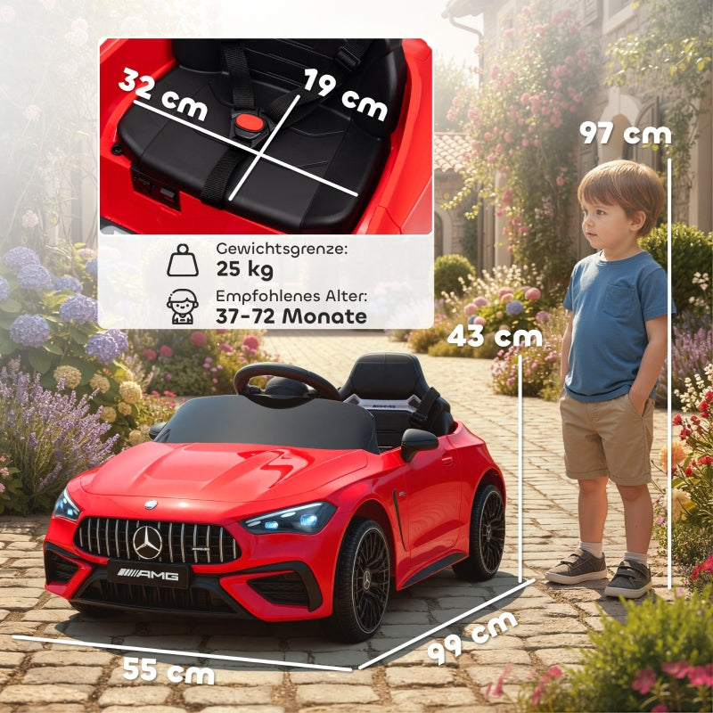 Mercedes Design Kids Electric Car with 12V Motor and Remote Control, Red