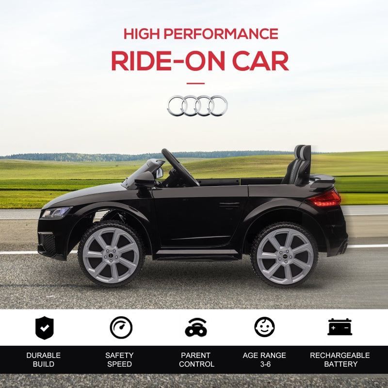 Kids Licensed Audi TT 12V Battery Remote Control Ride-On Car Black