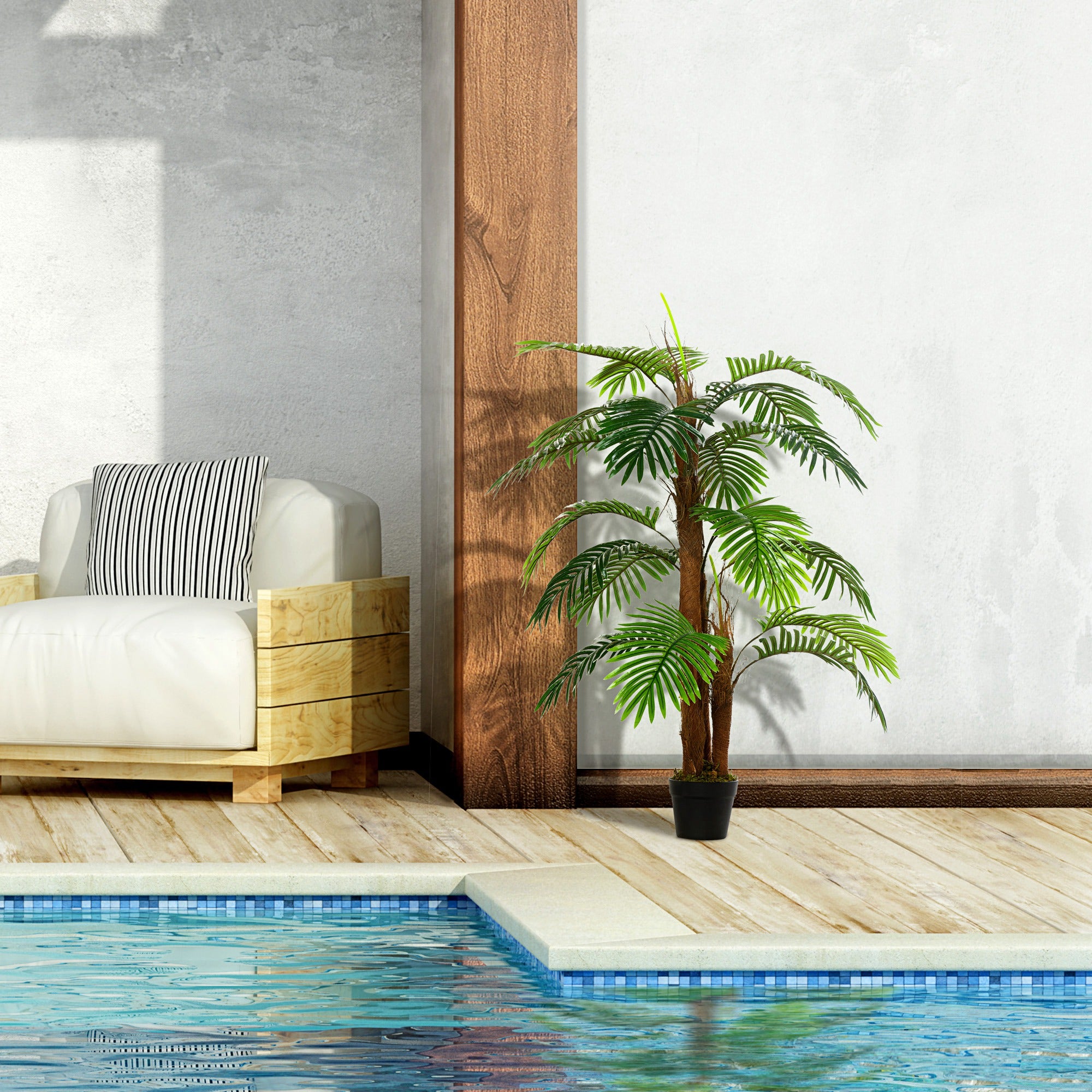 Artificial Palm 120cm, lifelike, plastic pot