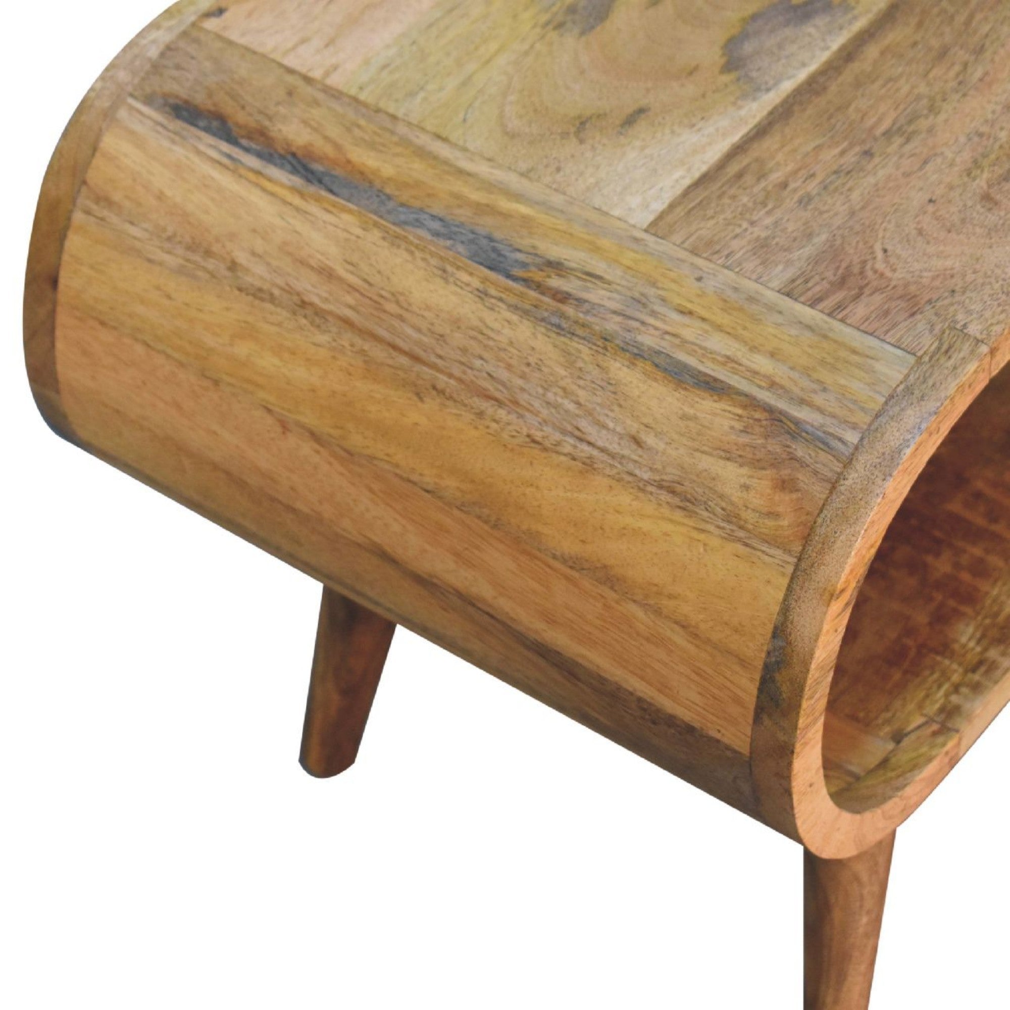 Amaya Nordic Style Coffee Table, Open Slot, Solid Wood