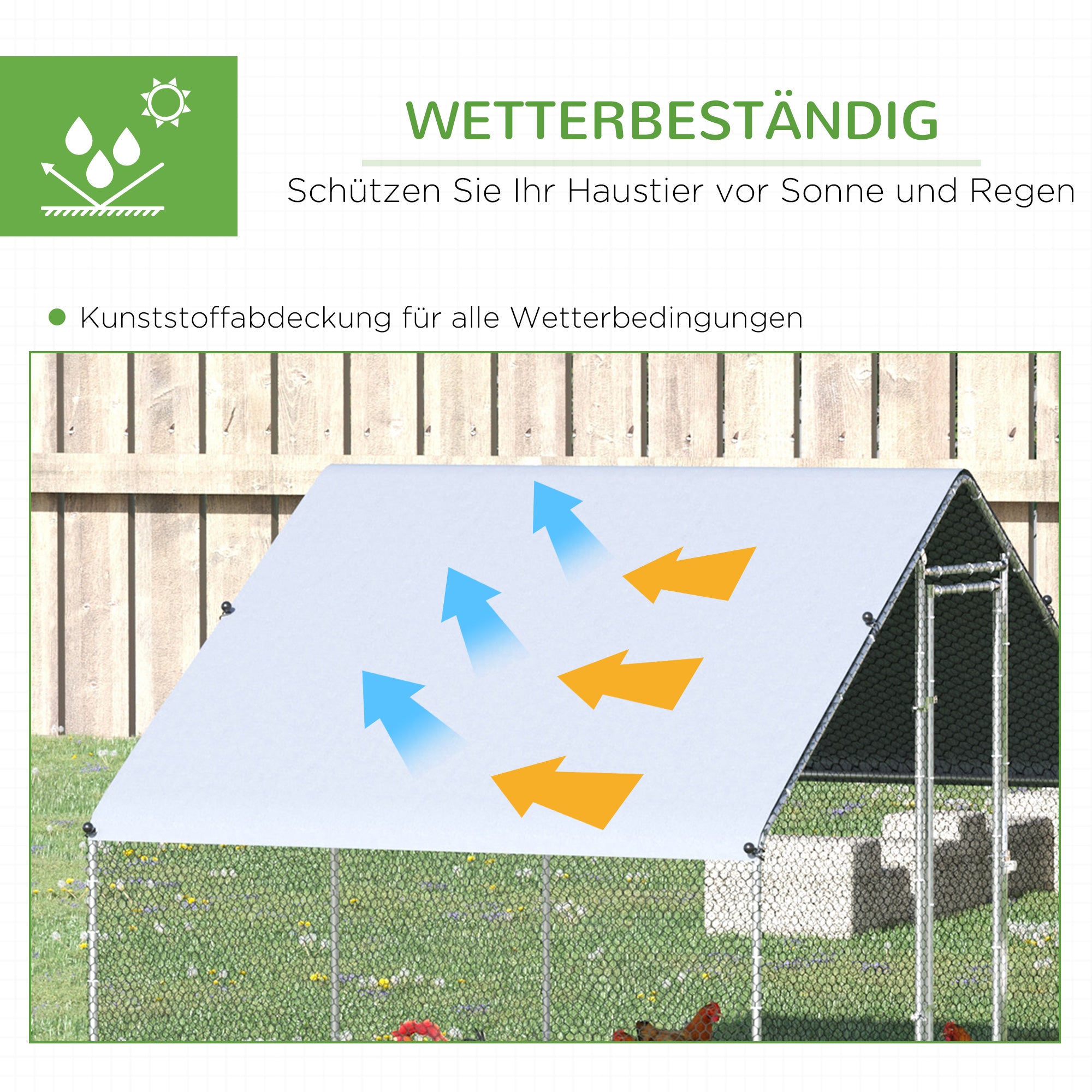 Chicken Coop, 3x6x2m XXL Outdoor, Steel