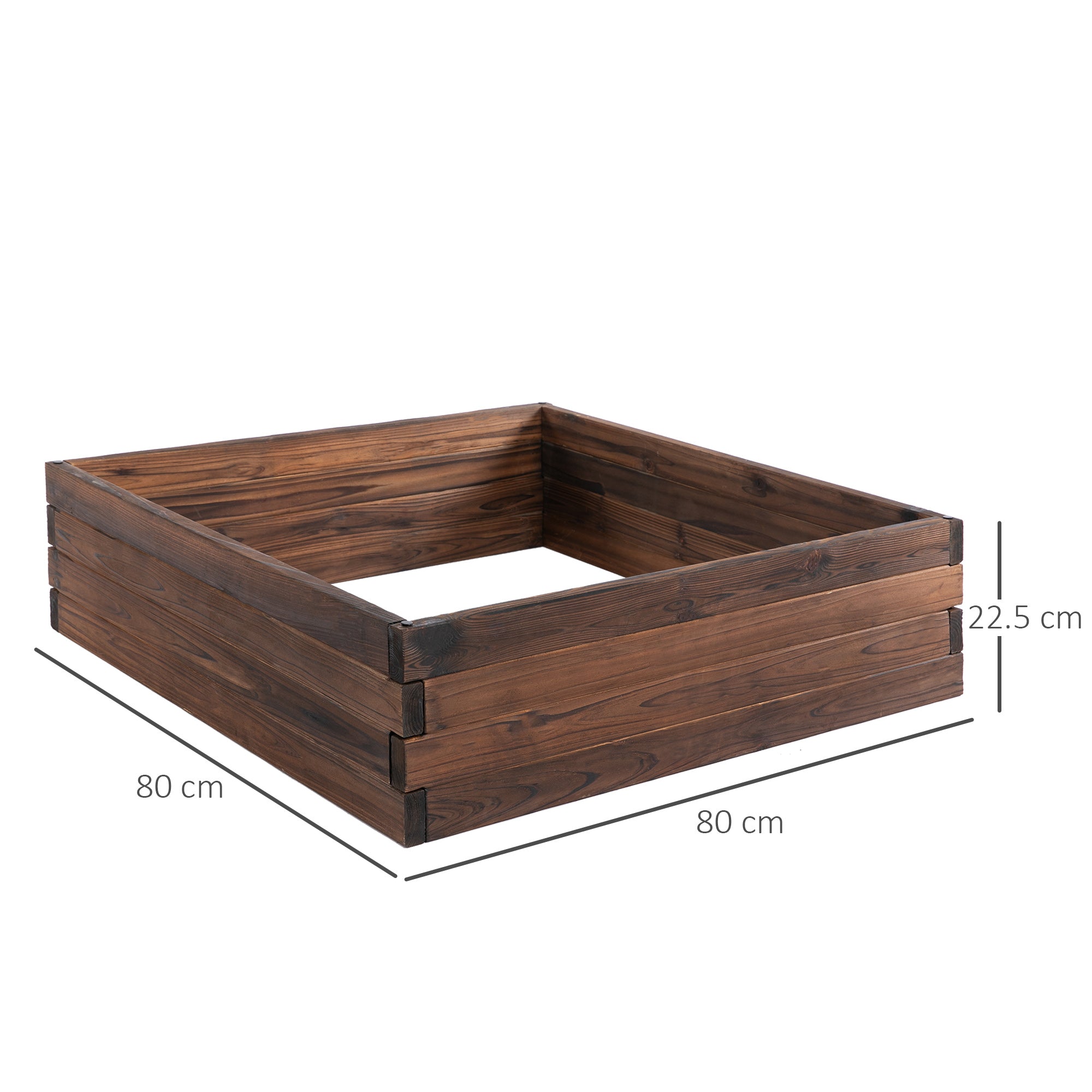 Raised Beds 128L Garden Planter Grow Containers 80L x 80W x 22.5H cm Wooden