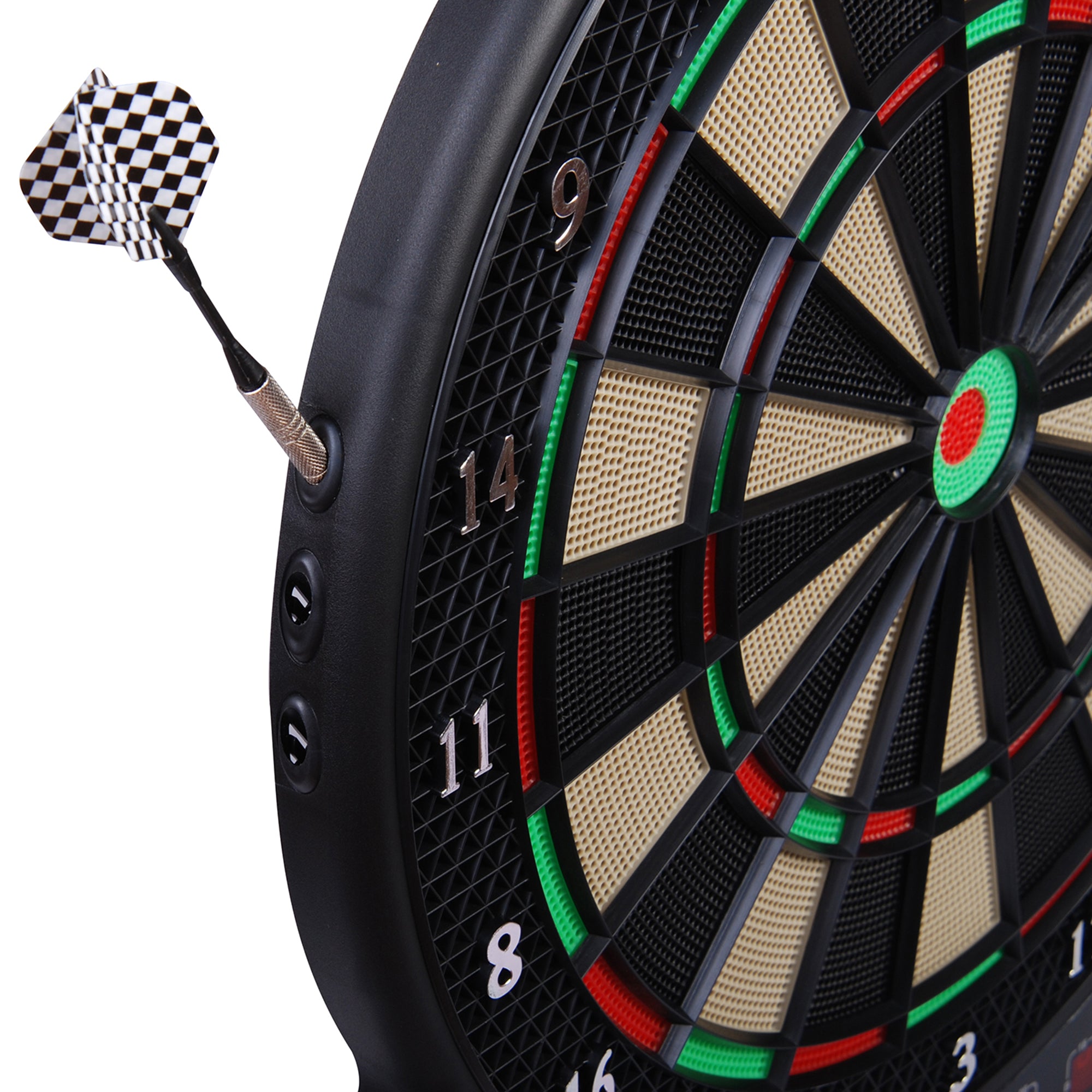 Electronic dartboard with 6 darts 27 games 243 hitting options