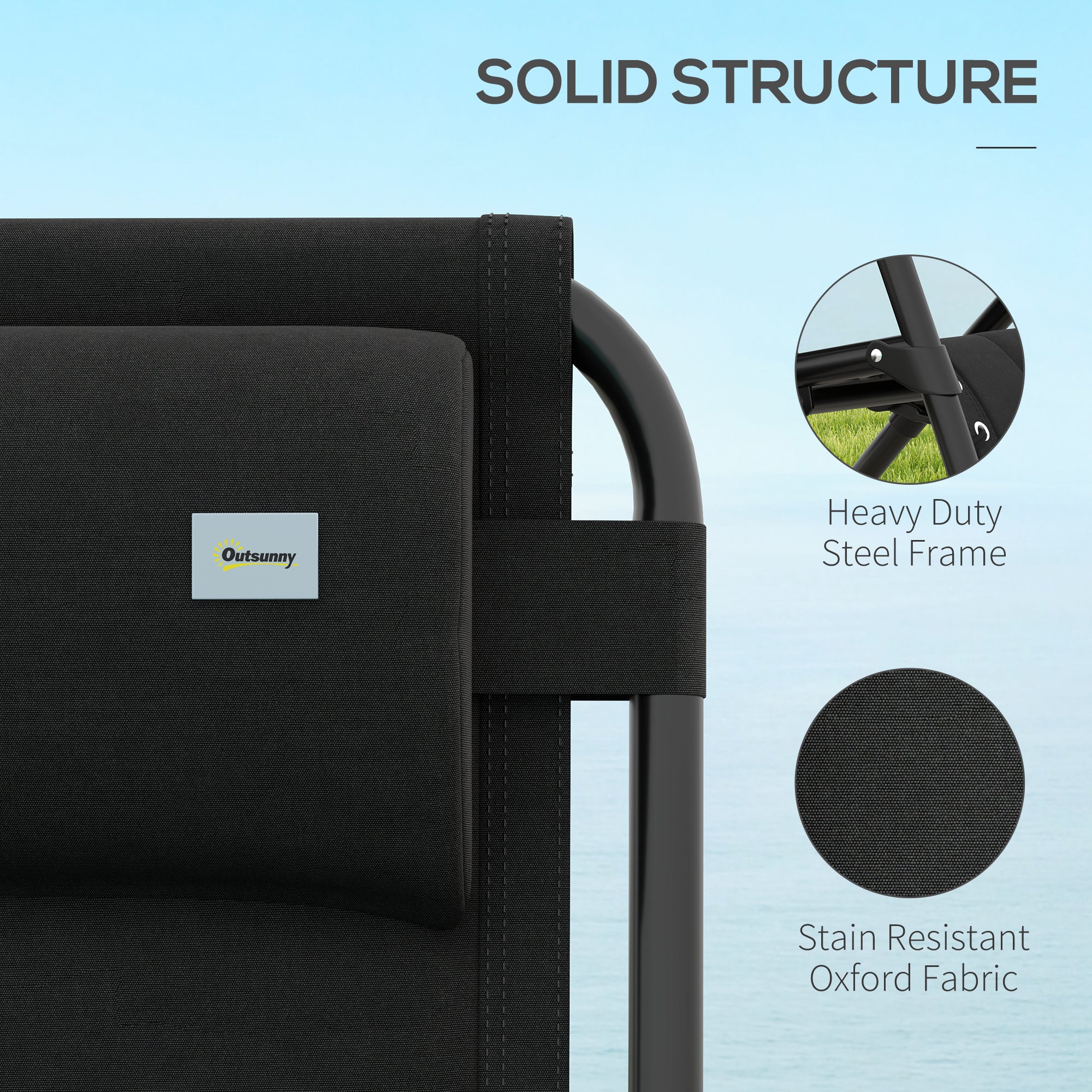 Zero Gravity Lounger Chair, Folding Reclining Patio Chair with Padded Seat and Cup Holder, Black