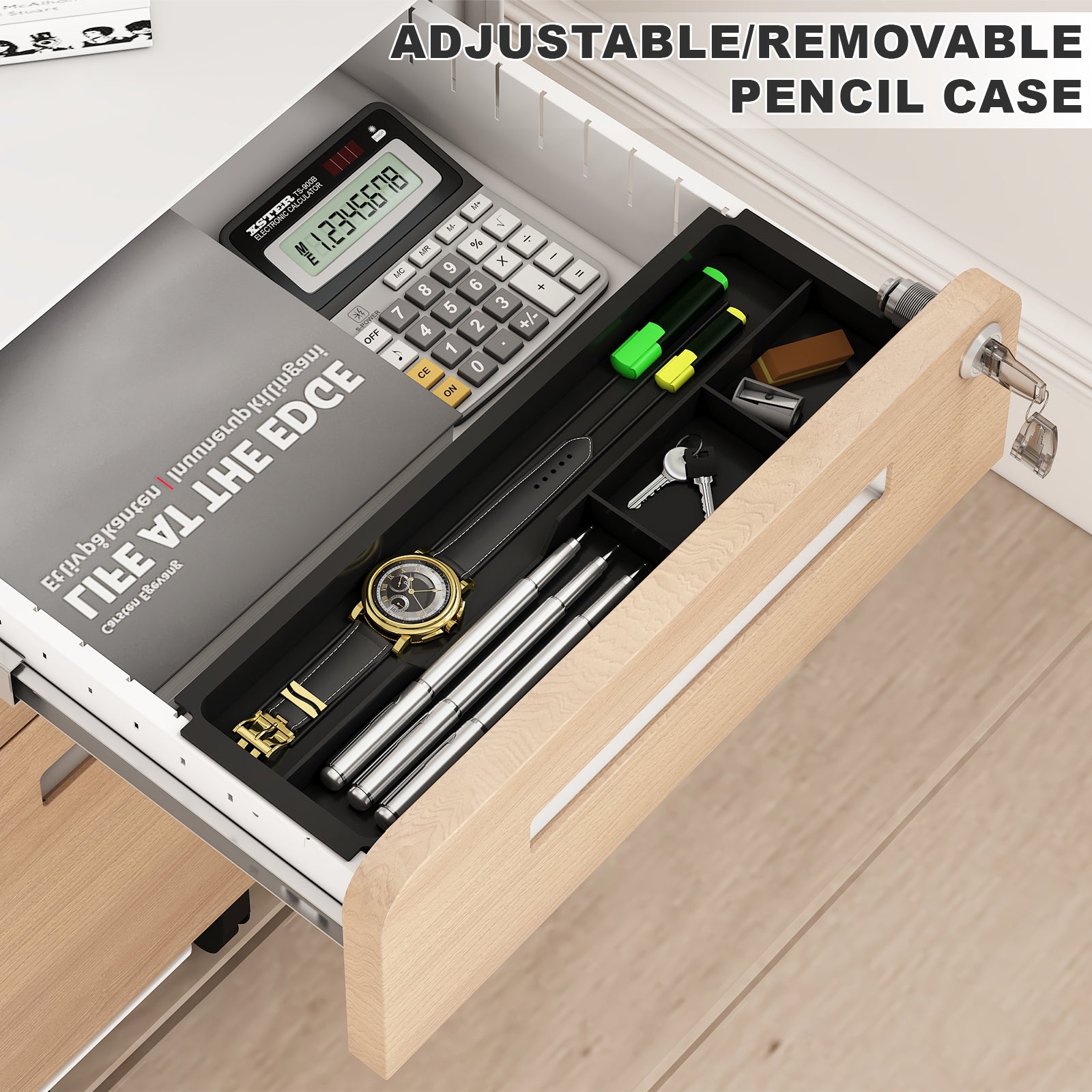 Mobile File Cabinet, 3 Drawer Under Desk Storage Legal/A4 Anti-Tilt Steel, White