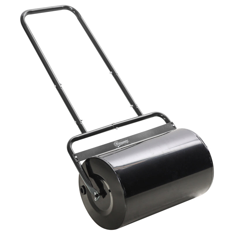 Lawn roller U-handle 32cm diameter 38L water or 62kg sand, metal black
