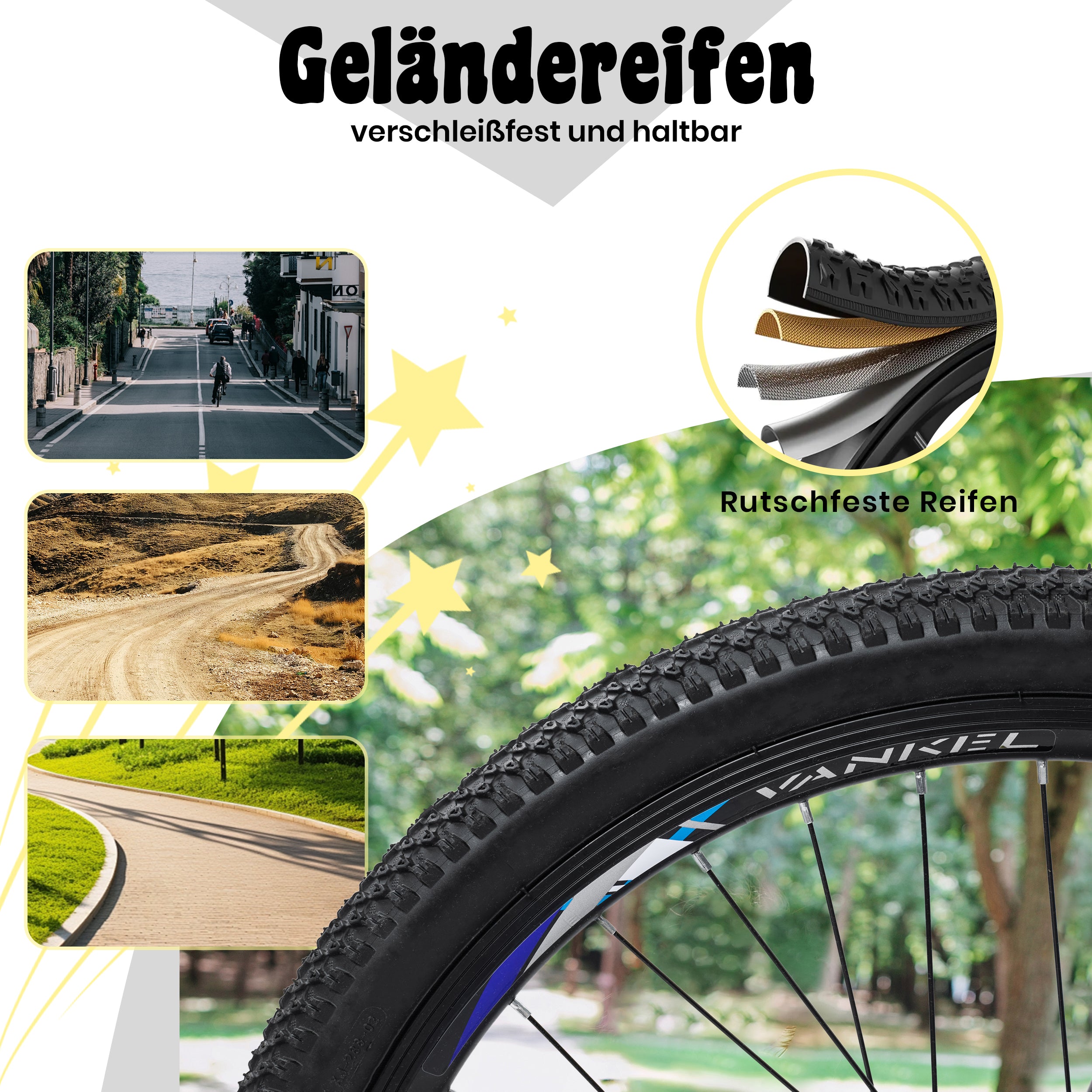 24-Inch Mountain Bike for Boys and Girls, 6-Speed Gears and Shock-Absorbing Fork, Steel Frame