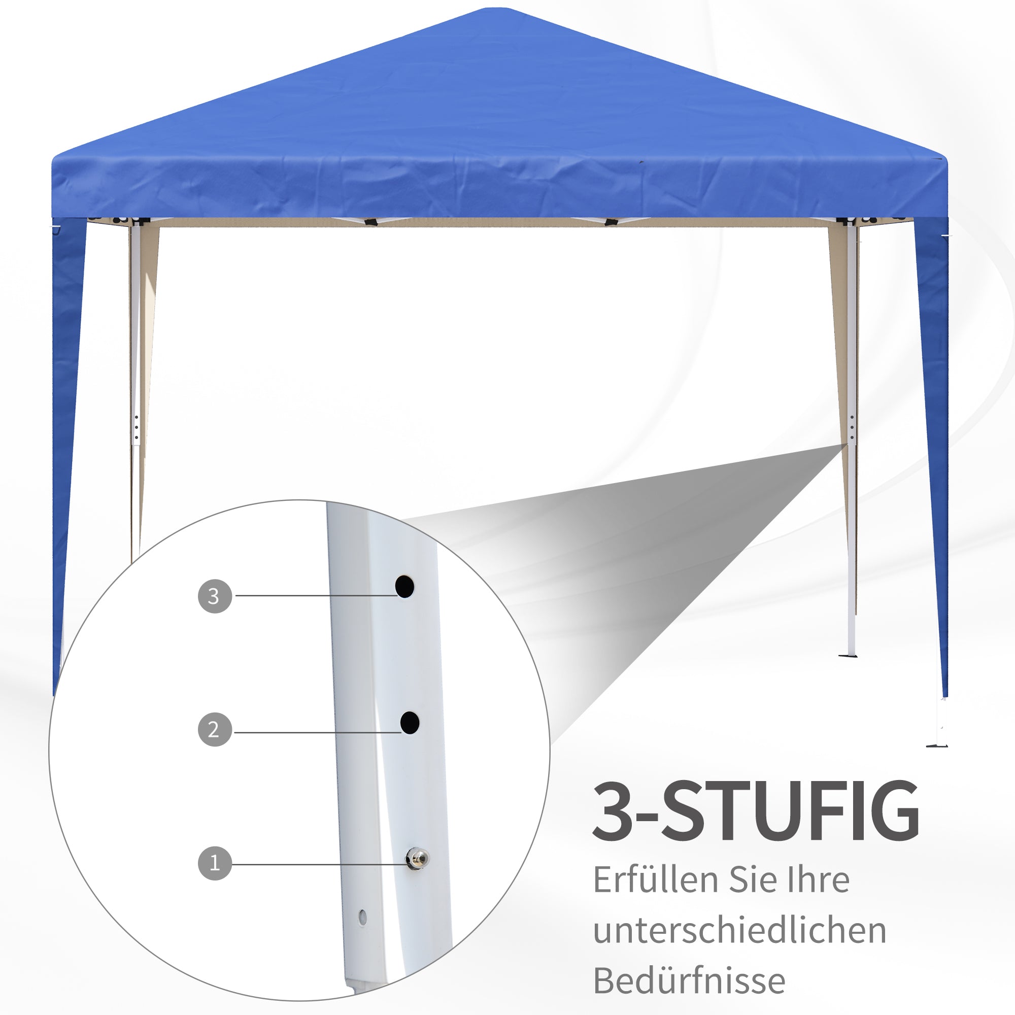 Pavilion Pop-Up Folding 3x3m Water-Repellent UV Protection, Blue