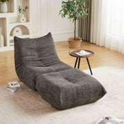 Togo Sofa with Footrest, Armless Floor Lounge Chair with Memory Foam, Chenille