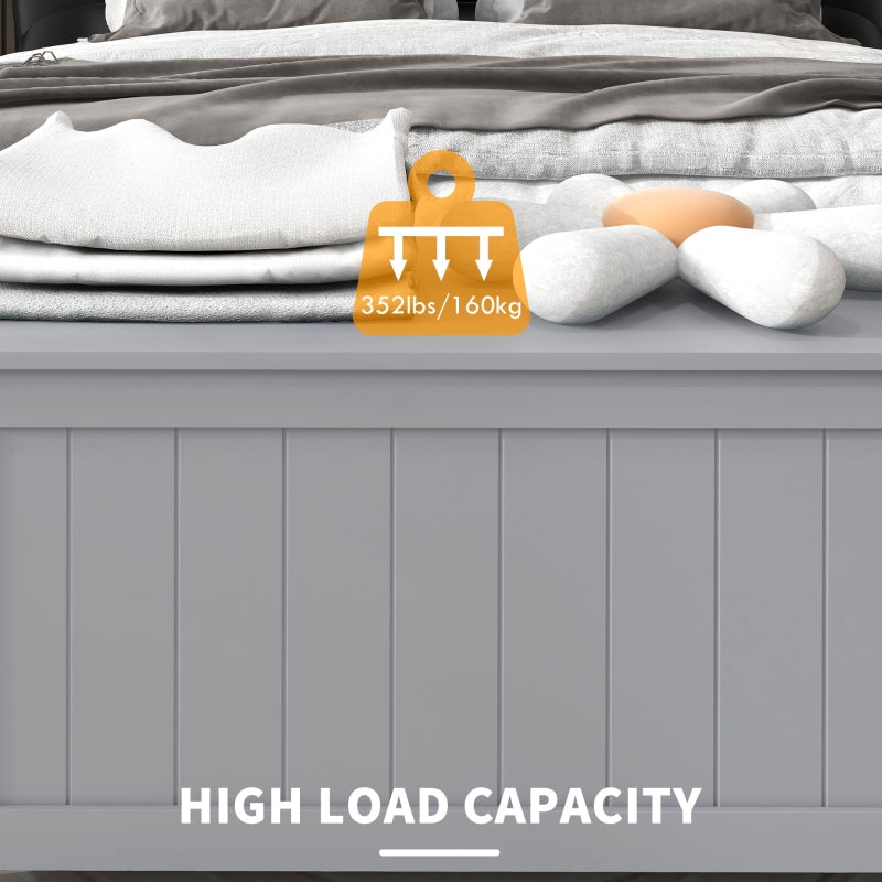 Storage Chest Modern Storage Trunk with Safety Hinges and Handles Grey