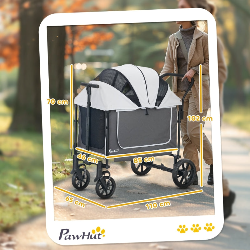 Dog Stroller Foldable, 30 kg, Dark Grey