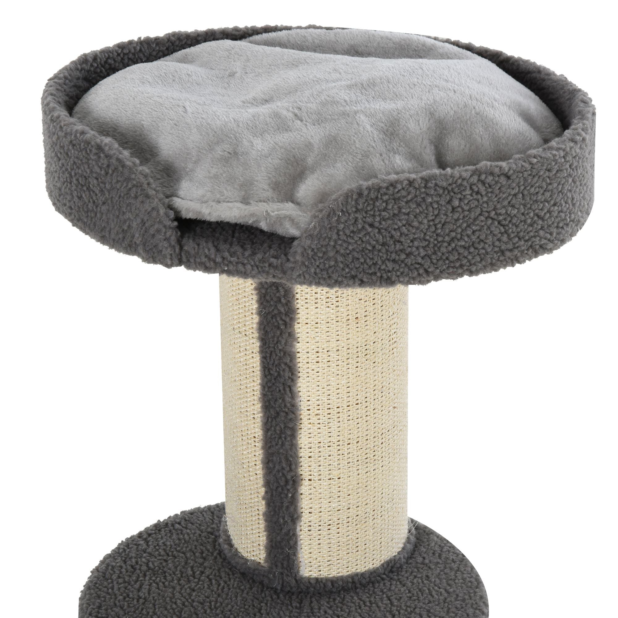 Cat Scratching Post, Sturdy with Platform, Sisal, Grey