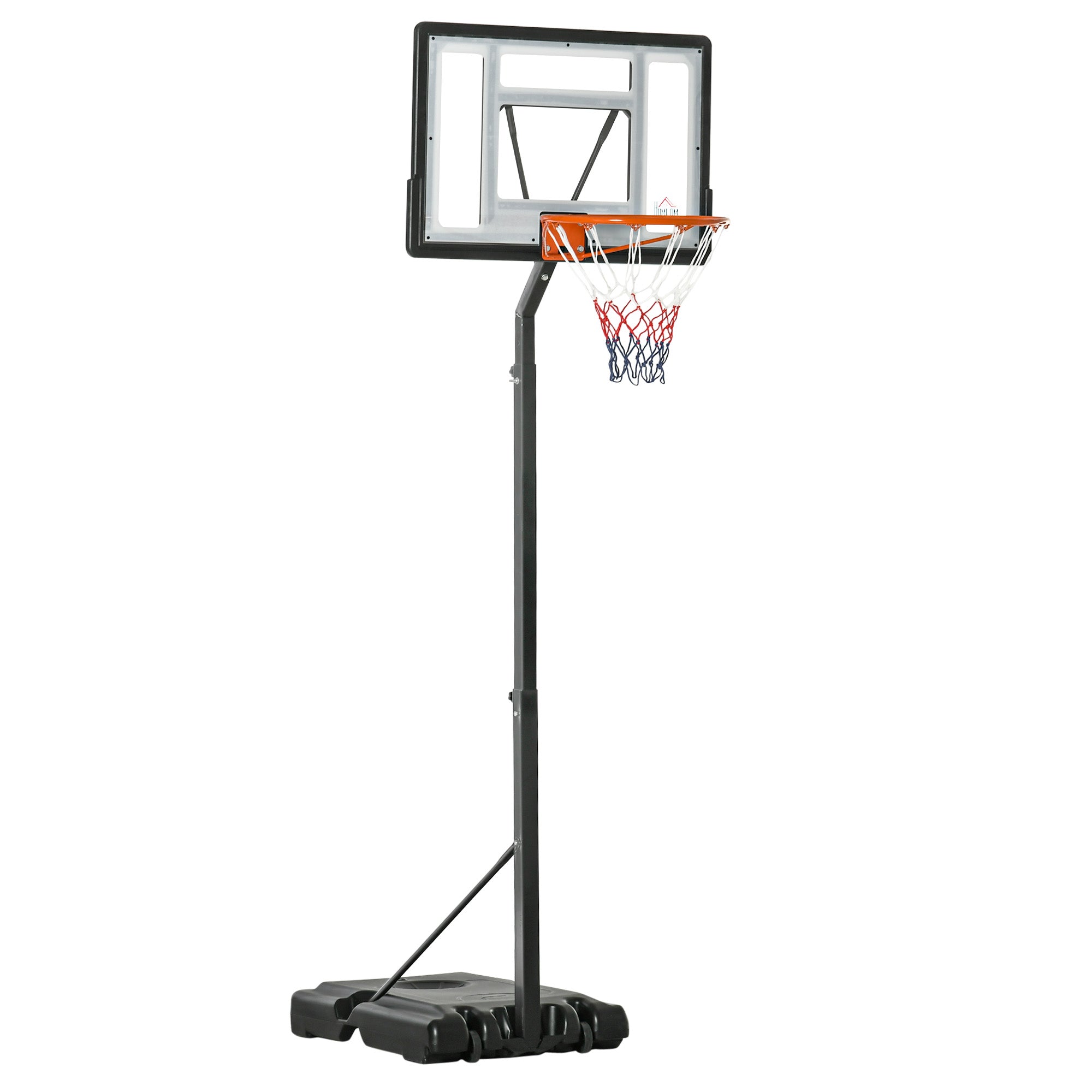 Basketball Hoop, Height Adjustable, Rolling Function, Stable Stand, Black