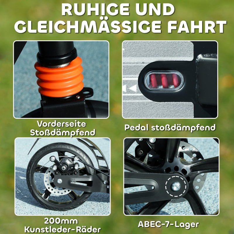 Children's Scooter with Adjustable Handlebars and Foldable Frame, Black