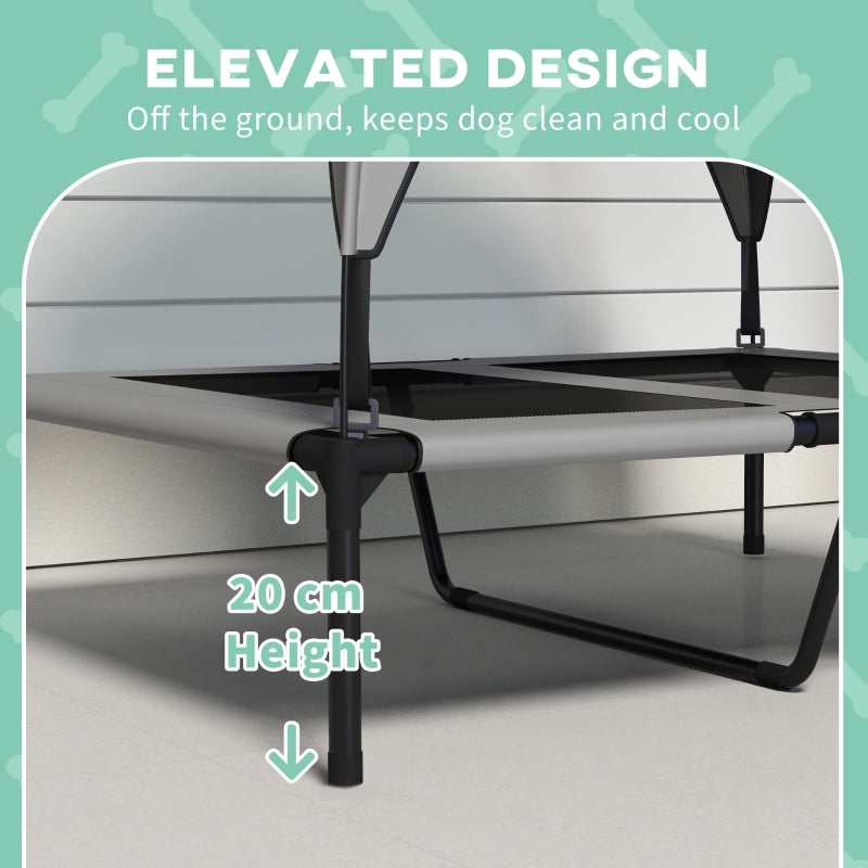 Cooling Raised Pet Bed with Washable Breathable Mesh, for Medium/Large Dogs - Light Grey