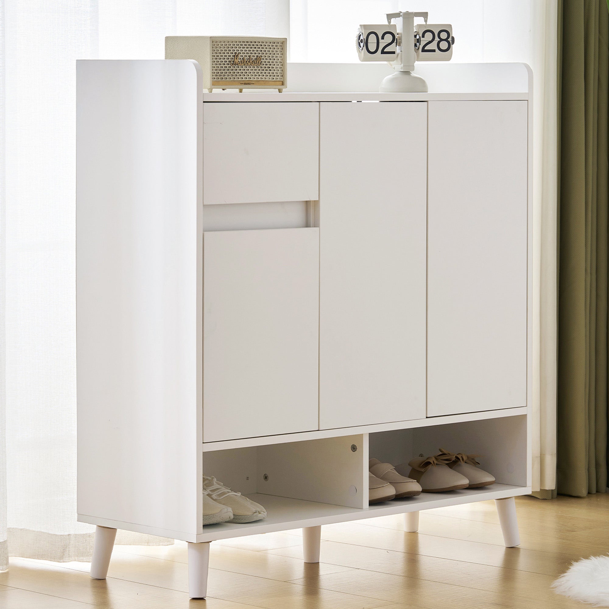 Chest of drawers with adjustable shelves, minimalist home organizer, solid wood