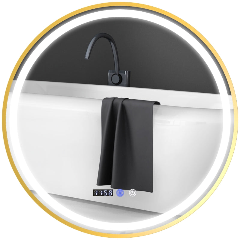 Bathroom Mirror with LED, Anti-Fog, Touch Control, Round