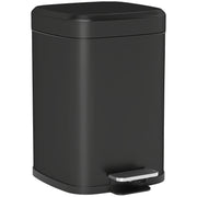 12L Modern Boxy Kitchen Bin Metal Black