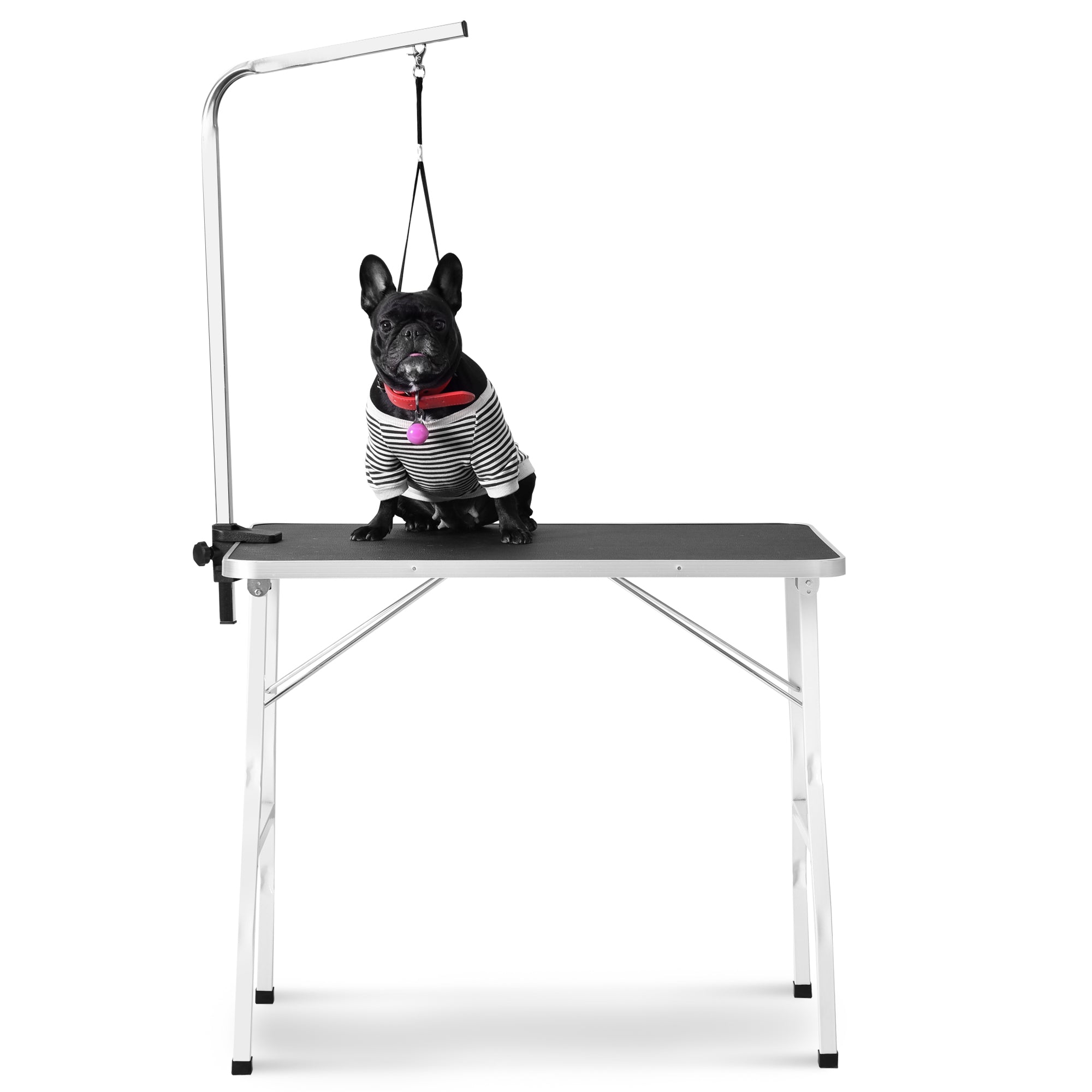 Pet Grooming Table, Foldable with Arm, Rubberized Surface