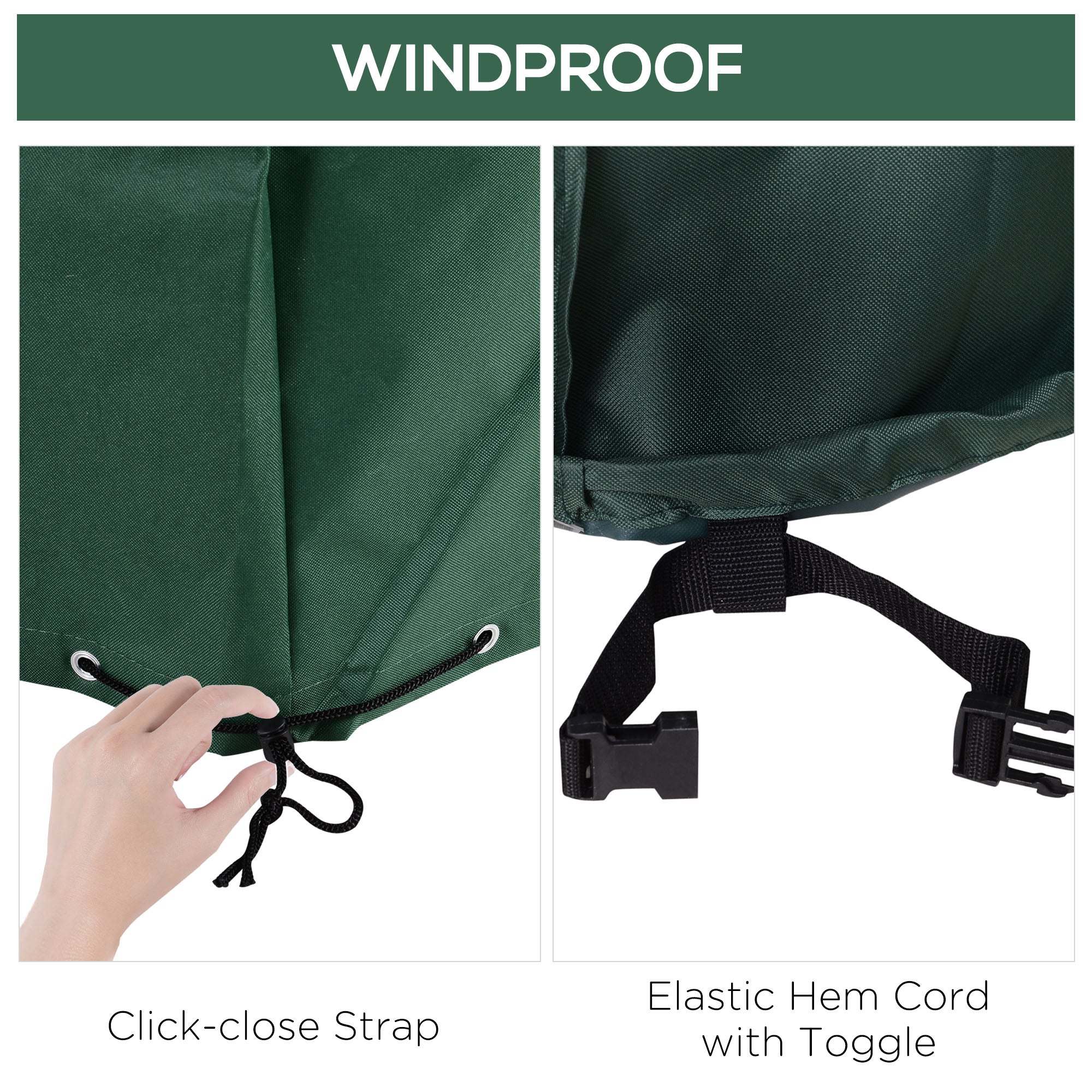 Large Patio Garden Furniture Set Cover Square Waterproof 600D Oxford, Green