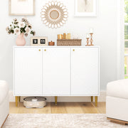 Elegant Sideboard Two-Cupboard White/Gold-Tone