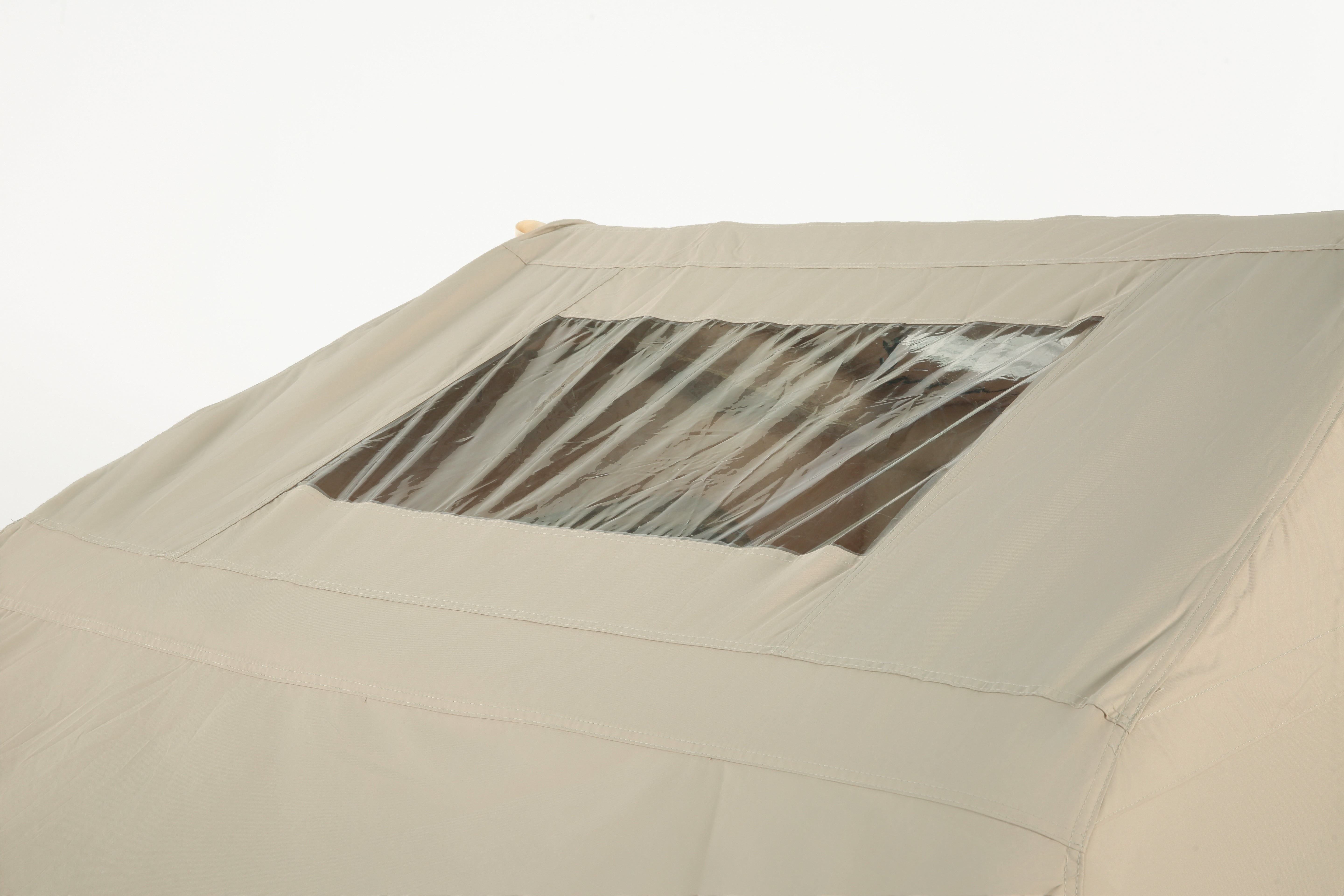 Inflatable Camping Tent with Hand Pump, Roof Tent - Beige + Black