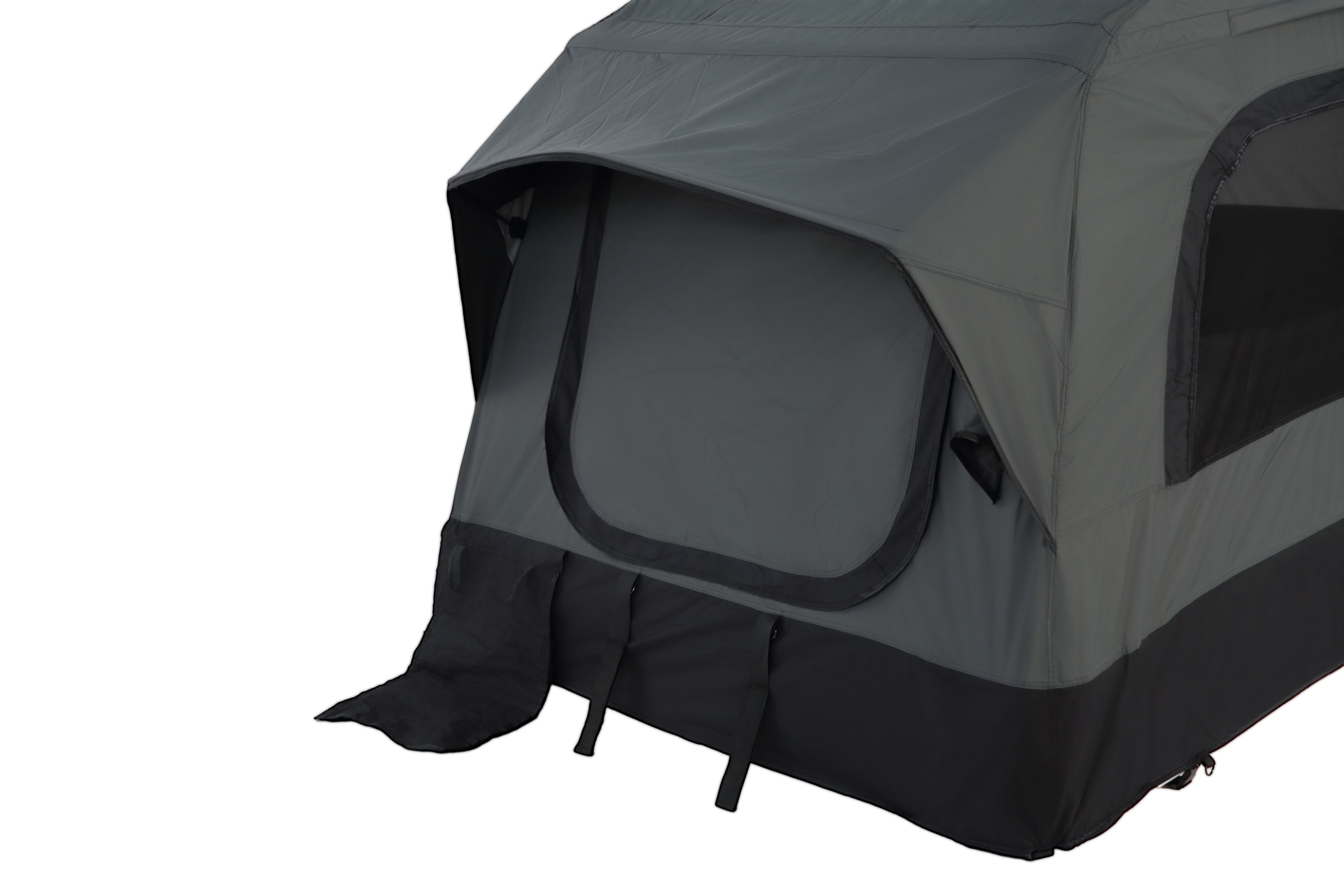 Inflatable Camping Tent with Hand Pump, Roof Top - Gray + Black