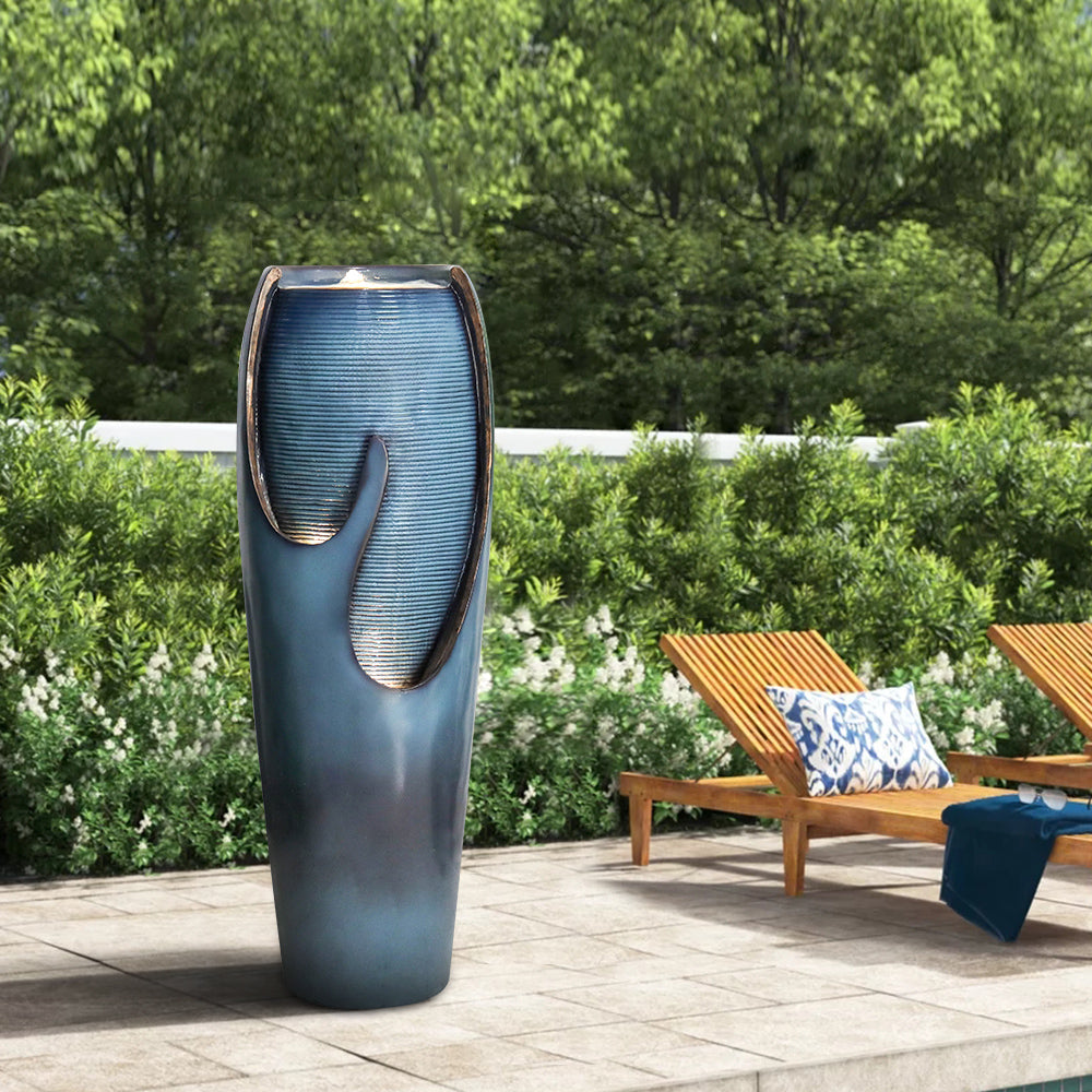 Glass Water Fountain, 98 cm high, for Indoor and Outdoor Decoration