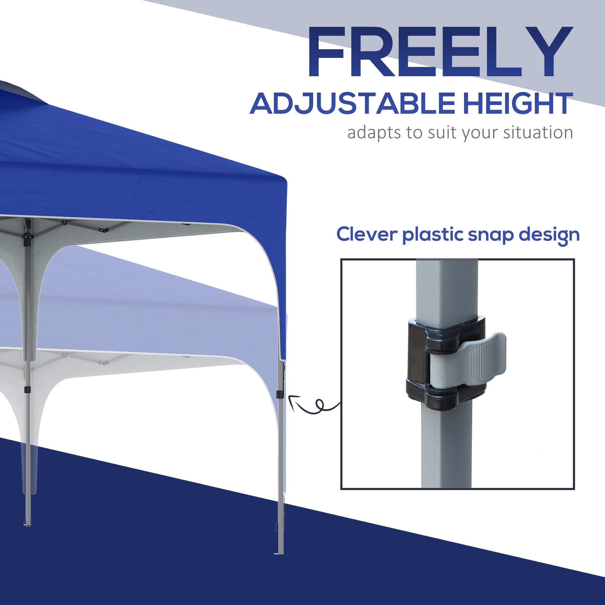 3 x 3M Pop Up Gazebo, UPF 50+ Foldable Canopy Tent with Carrybag, Blue
