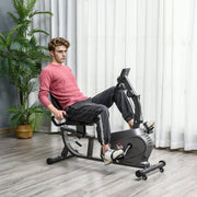 Recumbent Exercise Bike, 8-Level Magnetic Resistance, LCD Monitor, Black