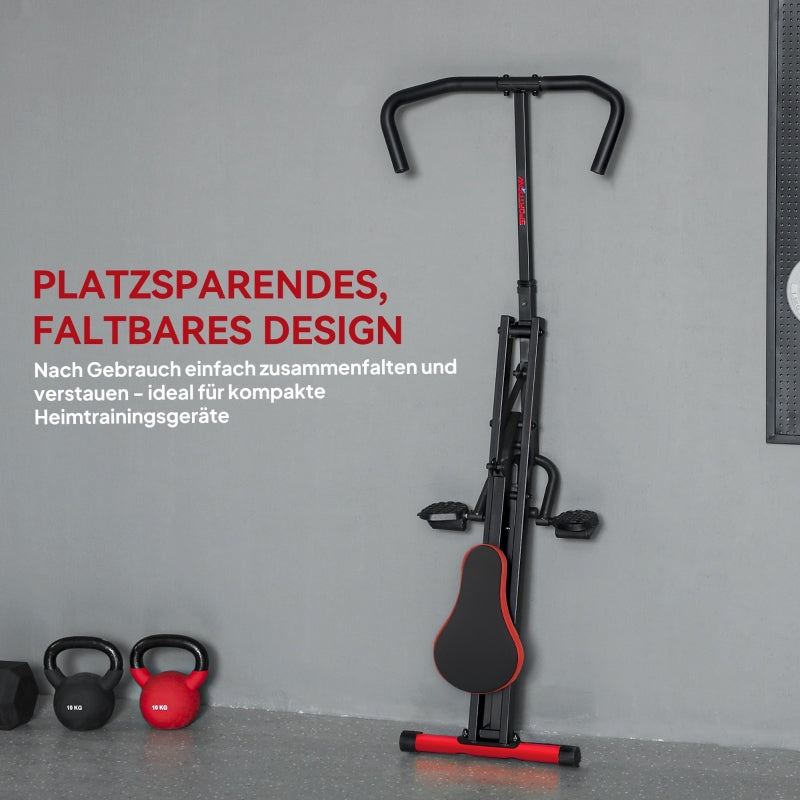 Exercise Machine with Adjustable Pedals and Metal Tubes, Foldable Red